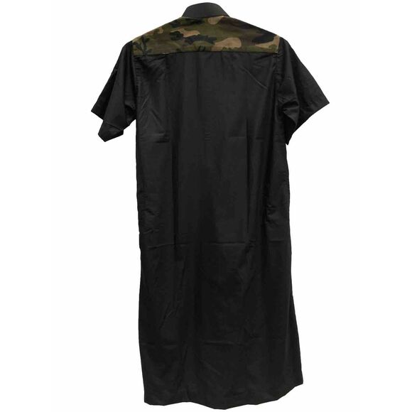 Al-Aseel Kaftan Thobe Black Camouflage Boys Size 40 Short Sleeve 1/4 Zipper Neck - Picture 7 of 10